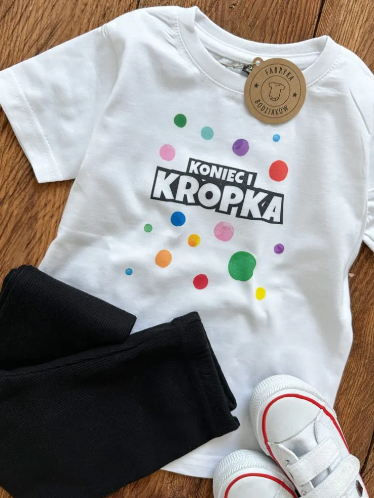 Koszulka dziecięca z nadrukiem koniec i kropka