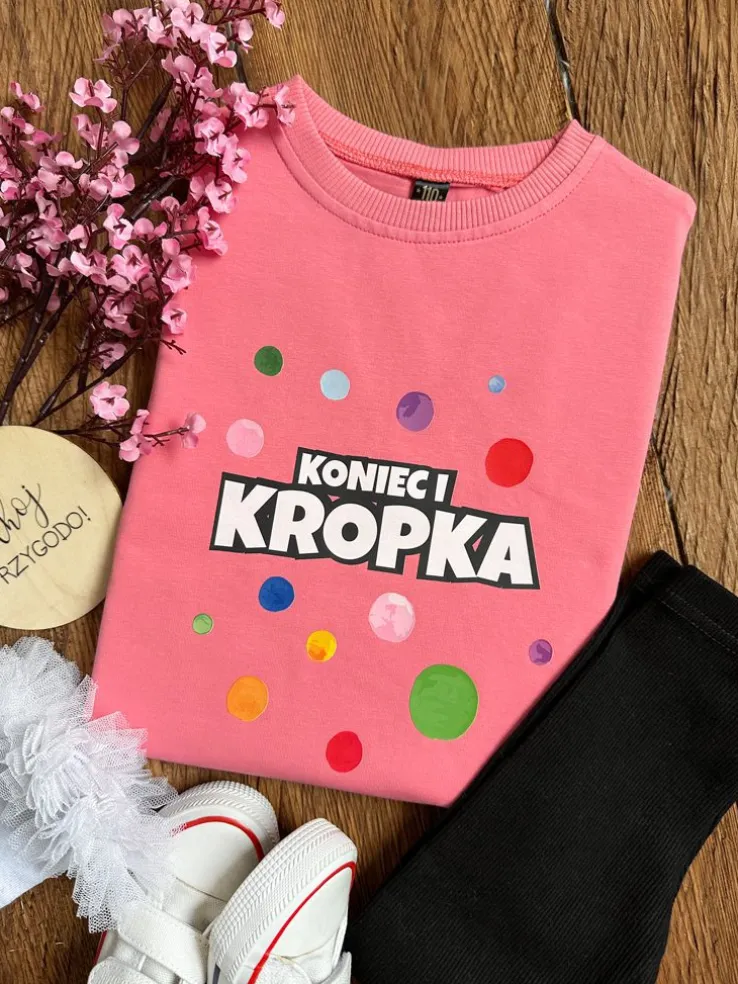 Koszulka dziecięca z nadrukiem koniec i kropka