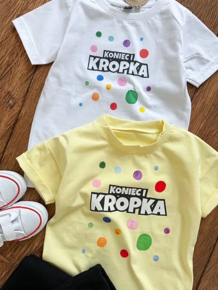 Koszulka dziecięca z nadrukiem koniec i kropka
