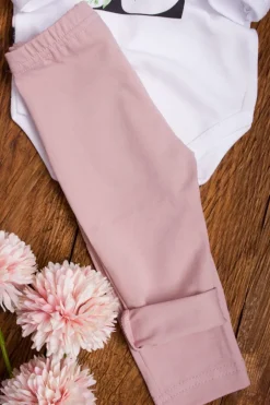 Legginsy brudny róż