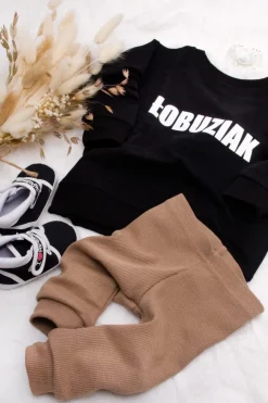 Legginsy dla niemowlaka prążkowane beżowe