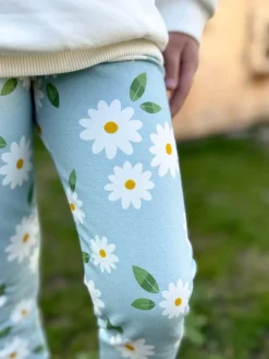 Legginsy dziecięce błękitne stokrotki