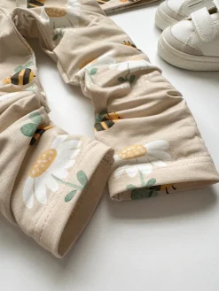 Legginsy dziecięce pszczółki i stokrotki