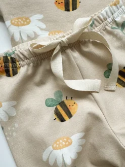 Legginsy dziecięce pszczółki i stokrotki