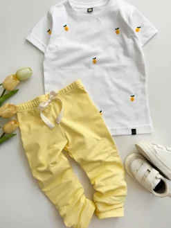 Legginsy dziecięce żółte