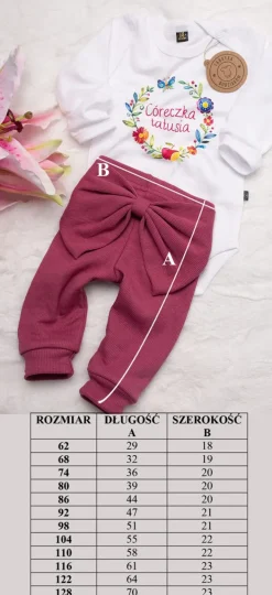 Legginsy niemowlęce prążkowane liliowe