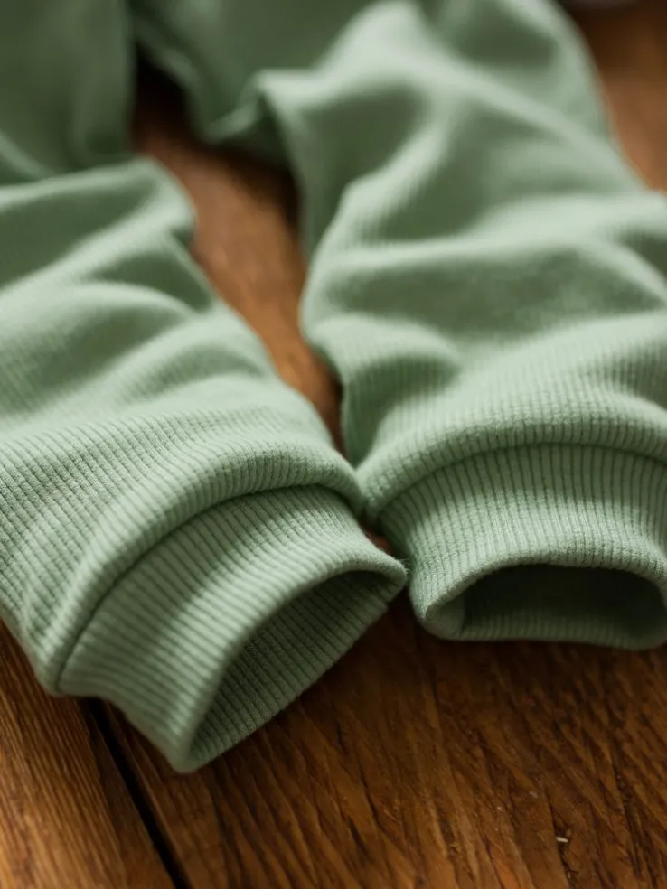 Legginsy niemowlęce prążkowane pistacja