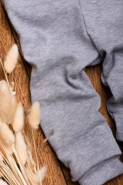 Legginsy niemowlęce prążkowane szare