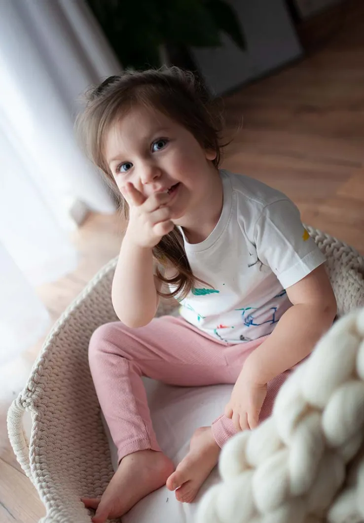 Legginsy prążkowane z kokardą różowe