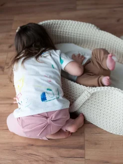 Legginsy prążkowane z kokardą różowe