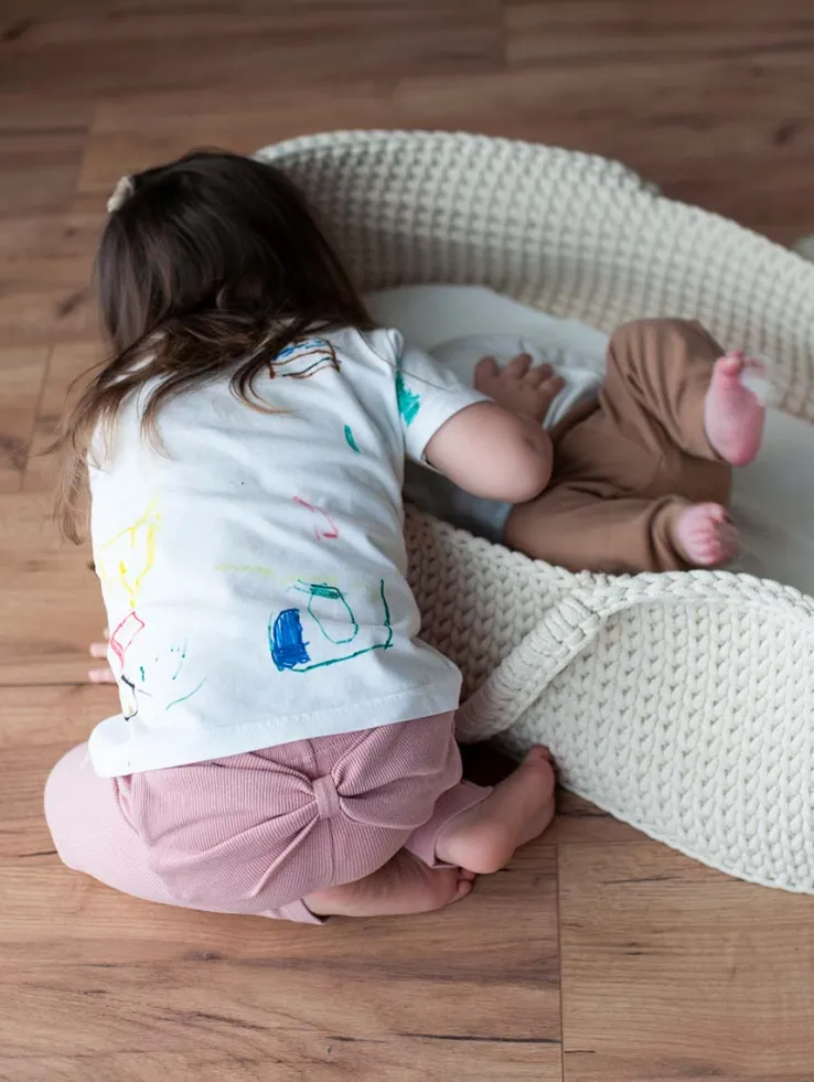 Legginsy prążkowane z kokardą różowe