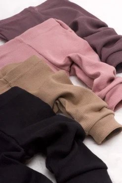 Legginsy prążkowane z kokardą różowe