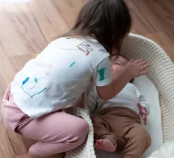 Legginsy prążkowane z kokardą różowe