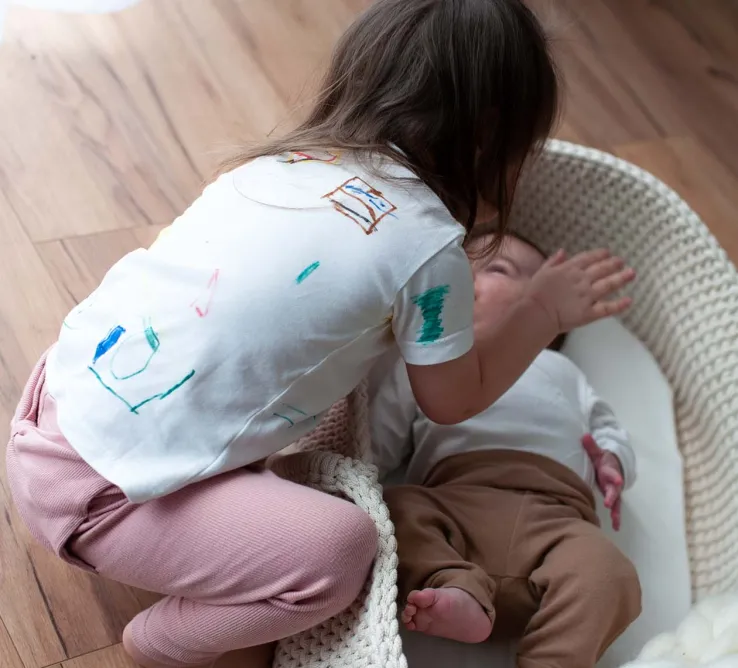Legginsy prążkowane z kokardą różowe