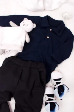 Niemowlęce body polo granatowe