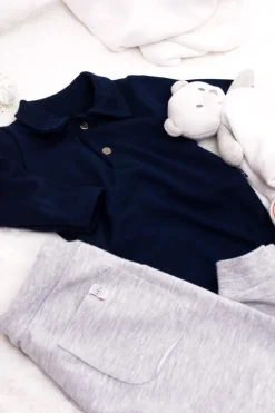 Niemowlęce body polo granatowe