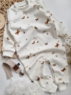 Pajac niemowlęcy bez stópek boho motyle