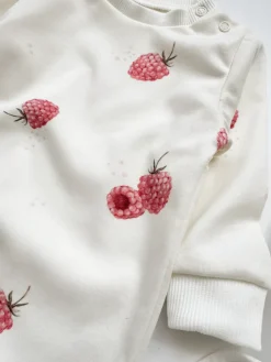 Pajac niemowlęcy bez stópek maliny