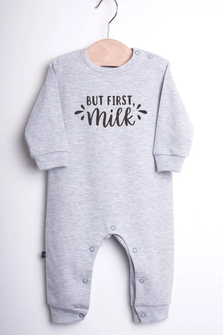 Pajac niemowlęcy but first milk