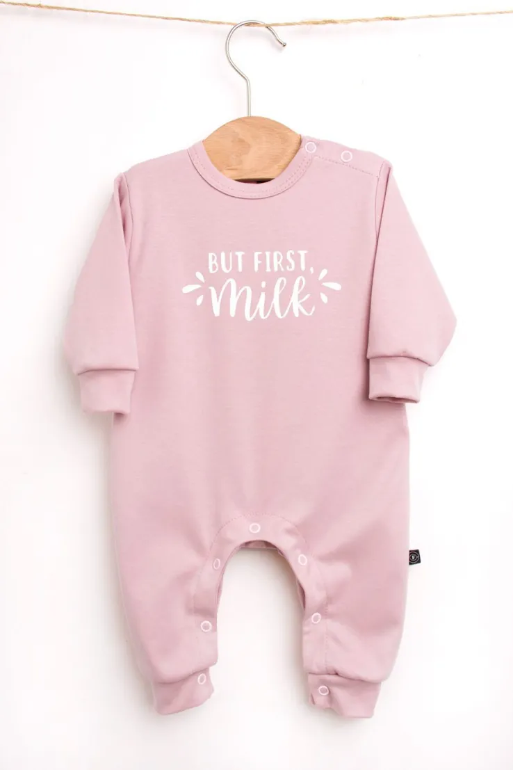 Pajac niemowlęcy but first milk