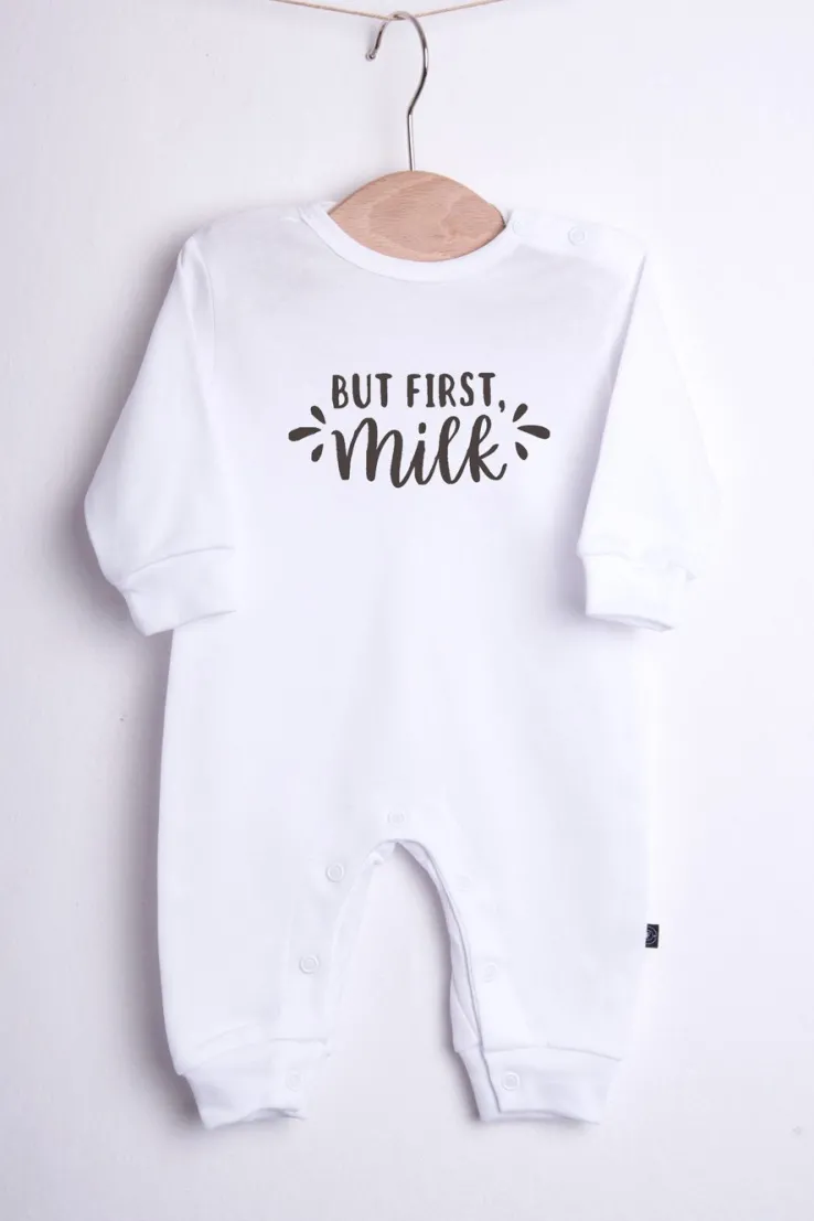 Pajac niemowlęcy but first milk