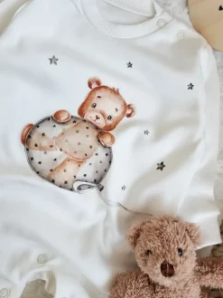 Pajac niemowlęcy misio z balonikiem