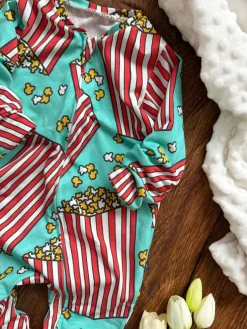 Pajac niemowlęcy na suwak popcorn