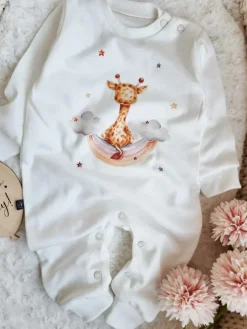 Pajac niemowlęcy żyrafka na tęczy
