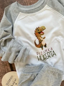 Piżama dziecięca z nadrukiem dinozaura