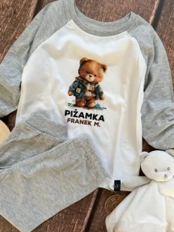 Piżama dziecięca z nadrukiem misia z imieniem