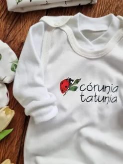 Śpiochy niemowlęce biedroneczka córunia tatunia + kaftanik
