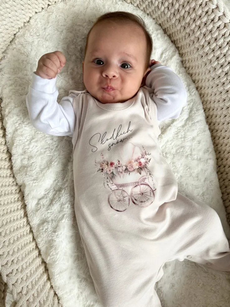 Śpiochy niemowlęce boho wózek + kaftanik