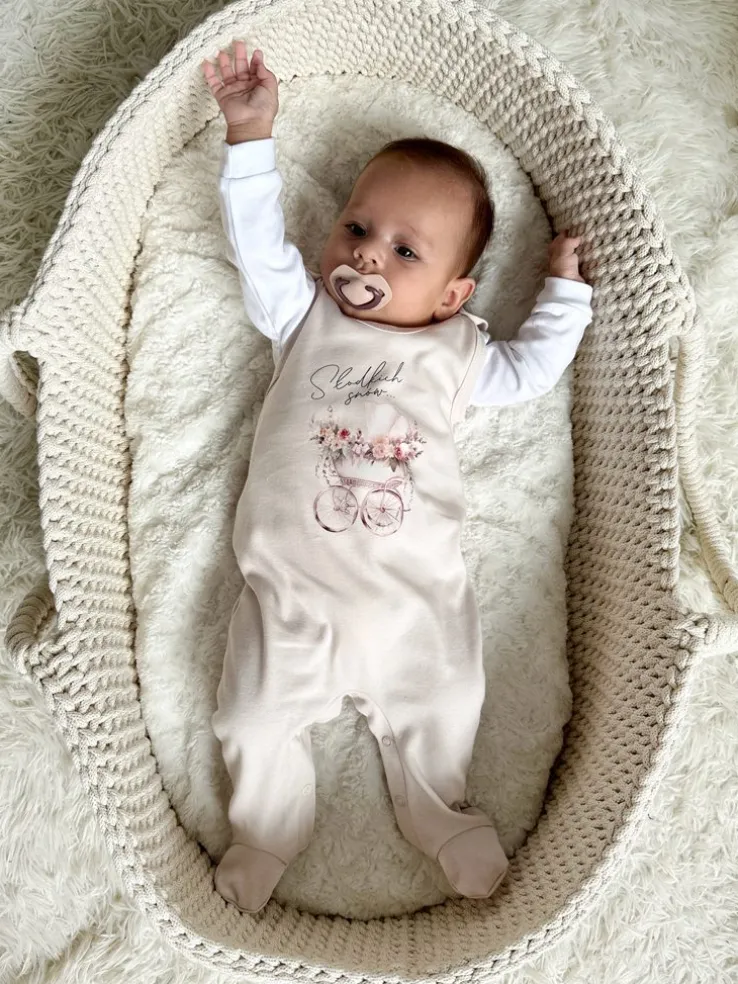 Śpiochy niemowlęce boho wózek + kaftanik