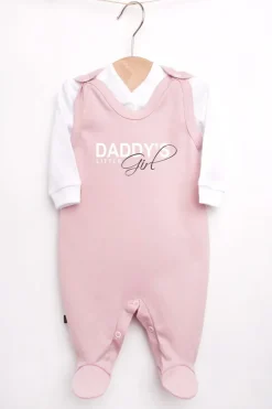 Śpiochy niemowlęce dla dziewczynki daddy’s little girl + kaftanik