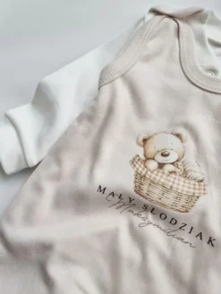 Śpiochy niemowlęce misio mały słodziak + kaftanik
