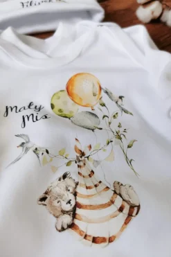 Śpiochy niemowlęce woodland mały miś + kaftanik