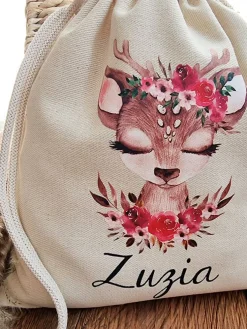 Plecak worek z sarenką i imieniem