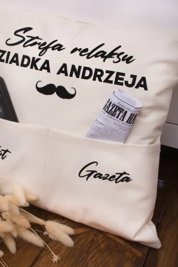 Poduszka dla Dziadka z kieszonkami