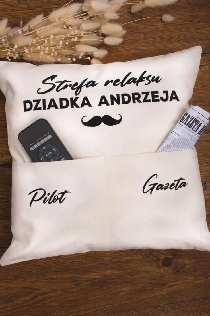 Poduszka dla Dziadka z kieszonkami