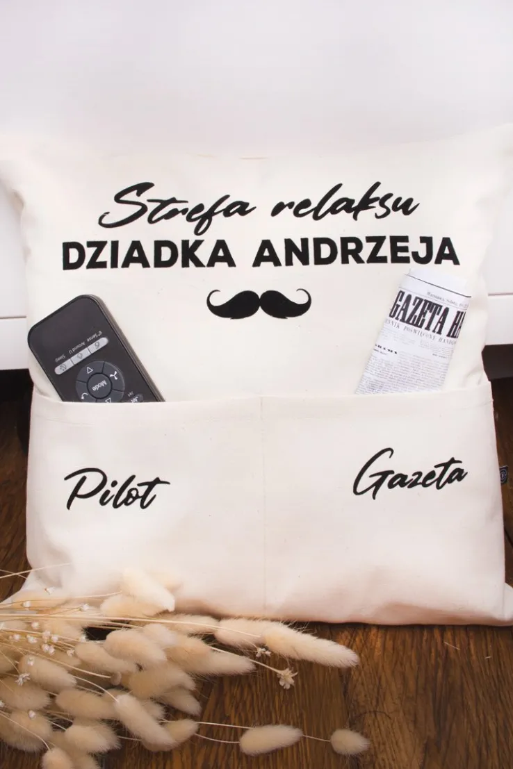 Poduszka dla Dziadka z kieszonkami