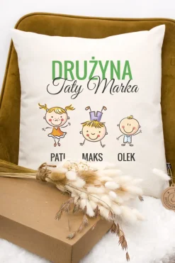 Poduszka dla taty z nadrukiem rodziny