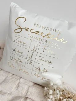 Poduszka welurowa prawdziwe szczęście to mieć wnuki