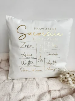 Poduszka welurowa prawdziwe szczęście to mieć wnuki