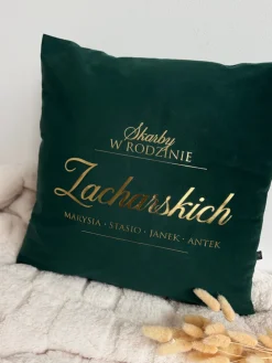 Poduszka welurowa skarby w rodzinie