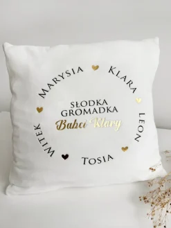 Poduszka welurowa słodka gromadka babci
