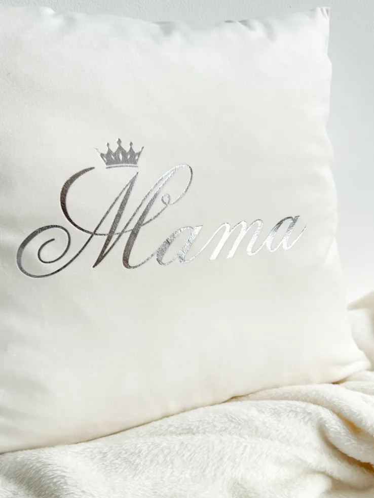 Poduszka welurowa z nadrukiem Mama