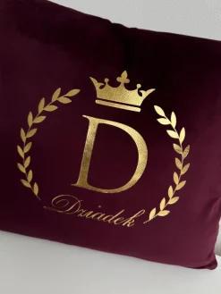 Poduszka welurowa z nadrukiem Dziadek w wieńcu
