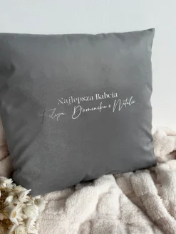 Poduszka welurowa z nadrukiem Najlepsza Babcia