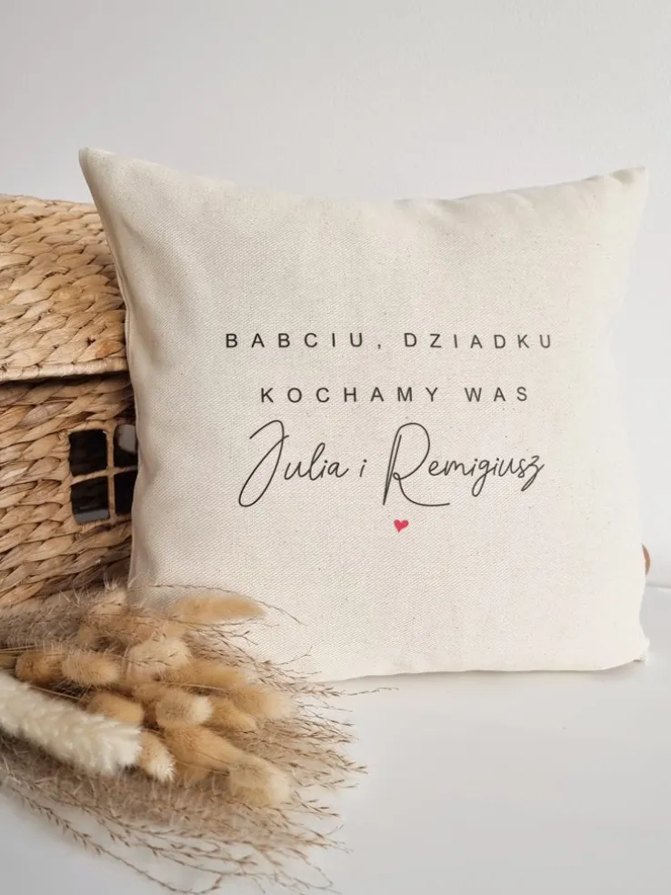 Poduszka z nadrukiem Babciu Dziadku kochamy Was