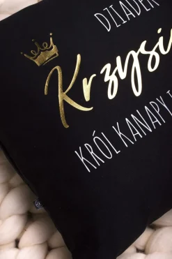 Poduszka z nadrukiem Dziadek król kanapy i pilota